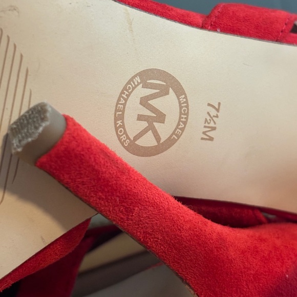 Michael Kors - Red Open Toe Heels - 7.5 - Picture 9 of 10